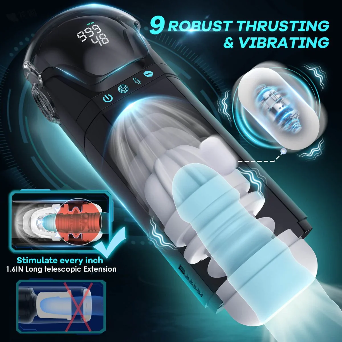 Cốc Thủ Dâm Tự Động Chloris — Thụt 30mm, Hút Xoáy Và 9 Chế Độ Rung Trên Một Màn Hình LCD 3 Cốc Thủ Dâm Tự Động Chloris — Thụt 30mm, Hút Xoáy Và 9 Chế Độ Rung Trên Một Màn Hình LCD
