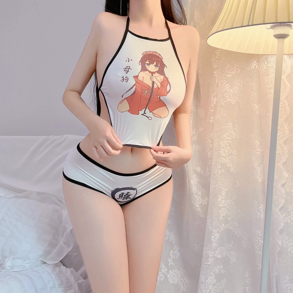 Bộ Đồ Ngủ Cosplay Nhân Vật Anime Dễ Thương Gợi Cảm Set Hóa Trang Hoạt Hình Cổ Yếm Xẻ Đáy Sexy Đáng Yêu - N219 Trắng Viền Đen 2 Bộ Đồ Ngủ Cosplay Nhân Vật Anime Dễ Thương Gợi Cảm Set Hóa Trang Hoạt Hình Cổ Yếm Xẻ Đáy Sexy Đáng Yêu - N219 Trắng Viền Đen