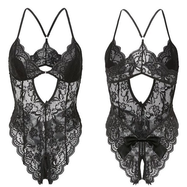 Bodysuit Ren Phối Nơ Sau Đáng Yêu Quyến Rũ Đồ Lót Liền Thân Xẻ V1 Gợi Cảm Tinh Tế - N509 Đen 9 vn 11134207 81ztc
