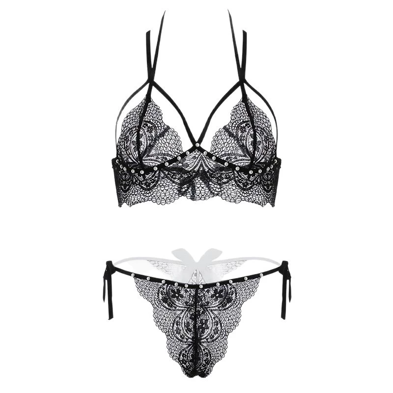 Đồ Lót Nữ Ren Xuyên Thấu Đính Hạt Đáng Yêu Quyến Rũ Set Nội Y Lingerie Cột Dây Gợi Cảm Ngọt Ngào - T368 Đen 4 Đồ Lót Nữ Ren Xuyên Thấu Đính Hạt Đáng Yêu Quyến Rũ Set Nội Y Lingerie Cột Dây Gợi Cảm Ngọt Ngào - T368 Đen