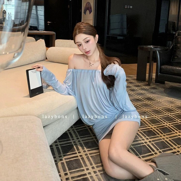 Set Đầm Body Trễ Vai Hở Lưng Siêu Xinh Quyến Rũ Váy Ngủ Tiểu Thư Dài Tay Ôm Hông Gợi Cảm Thanh Lịch - N298 Xanh Dương 14 vn 11134207 81ztc mmbnw9tykc207f