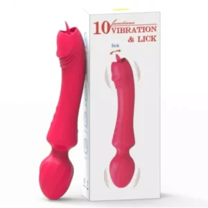 Máy Rung Liếm Akasi 2in1 Lưỡi Ngoáy Mô Phỏng Tự Nhiên Đầu Rung, 10 Chế Độ