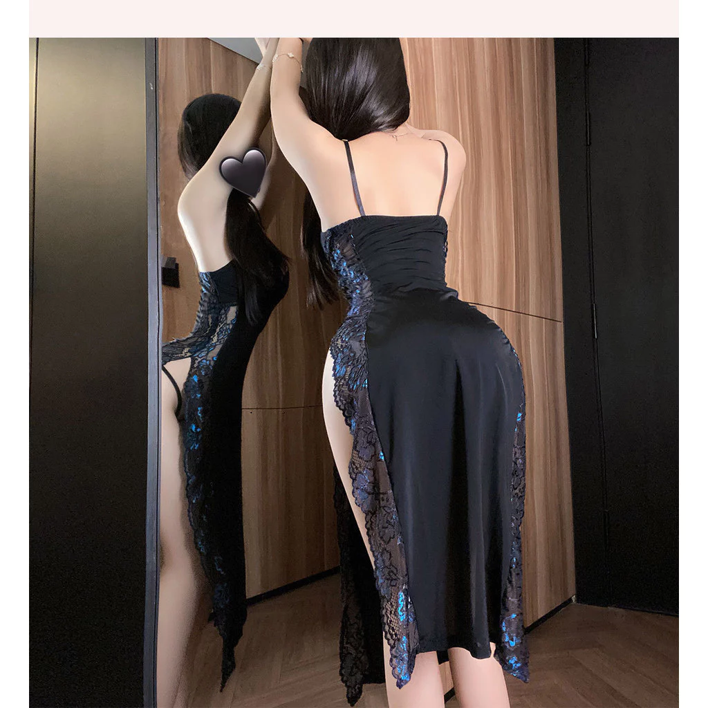 Đầm Ngủ Dài Phối Ren Hoa Xẻ Tà Quyến Rũ Sang Trọng Váy Sườn Xám Ôm Body Xẻ V1 Tôn Dáng Gợi Cảm - N244 Xanh Đen 9 sg 11134201 8262x mj5cq5ypyo7a4c