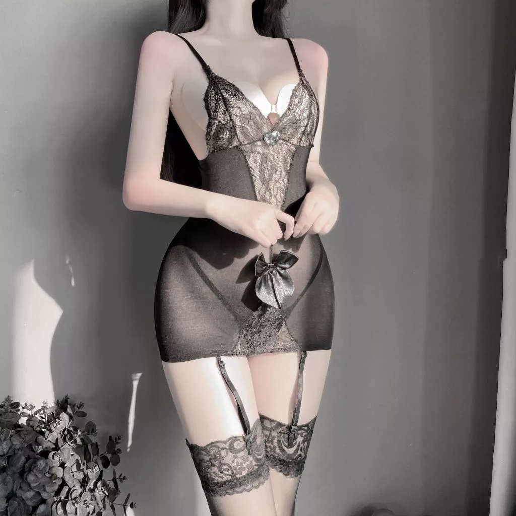 Váy Ngủ Ôm Body Phối Ren Xuyên Thấu Kèm Đai Garter Nịt Tất Gợi Cảm Set Đồ Lót Nữ Garters Kẹp Vớ Quyến Rũ - N806 5 Váy Ngủ Ôm Body Phối Ren Xuyên Thấu Kèm Đai Garter Nịt Tất Gợi Cảm Set Đồ Lót Nữ Garters Kẹp Vớ Quyến Rũ - N806