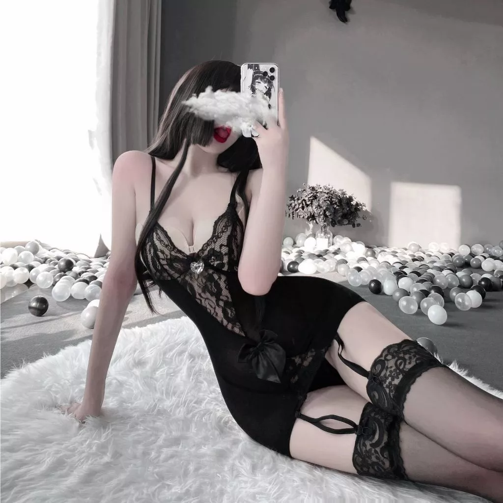 Váy Ngủ Ôm Body Phối Ren Xuyên Thấu Kèm Đai Garter Nịt Tất Gợi Cảm Set Đồ Lót Nữ Garters Kẹp Vớ Quyến Rũ - N806 15 vn 11134207 7r98o lymg89qaztlt1c